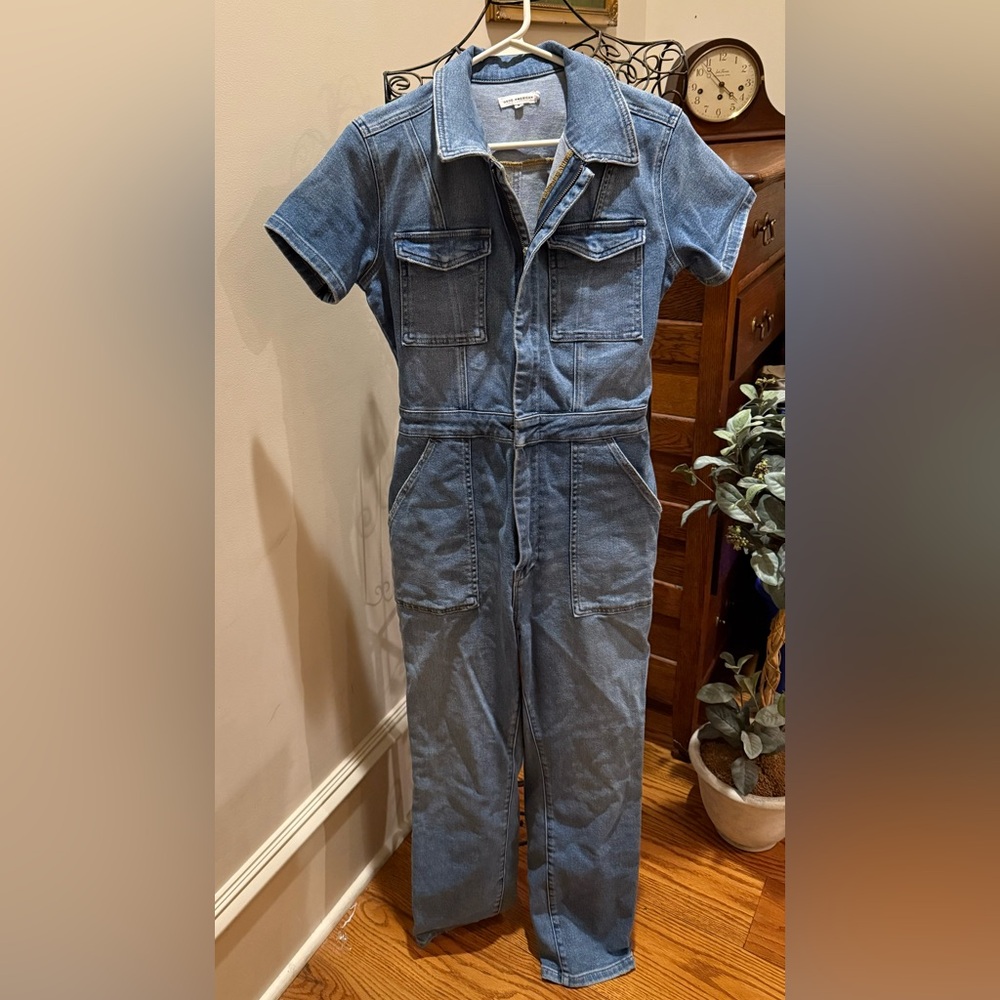 Denim Jumpsuit with Pockets